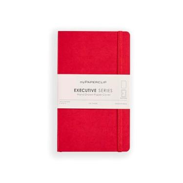 Imagem de myPAPERCLIP Caderno liso médio da série executiva | 192 páginas, 80 g/m2, capa macia, tamanho médio (12,7 x 21 cm) | Base plana | Marcador, fecho elástico e bolso traseiro | Vermelho