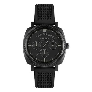 Imagem de Ted Baker Relógio masculino pulseira de silicone preto (modelo: BKPCNS3119I), Preto