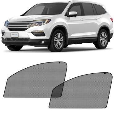 Imagem de CLIM ART Para-sol magnético para janela de carro para Honda Pilot 2016-2022, 2 peças. Conjunto de 2 peças. Tela de cobertura de vidro lateral, cortinas de raios solares em bloco, proteção de janela