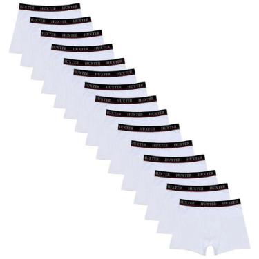 Imagem de Kit 15 Cuecas Masculinas Boxer Cotton Basic Huxter Branco, GG