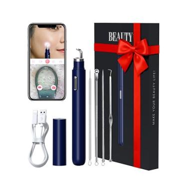 Imagem de EURART Ferramentas Visuais Para Remoção De Cravos Com Câmera, Kit Extrator Espinhas Câmera 20X 1080P, Limpador Poros, Acne, Comedões, Iphone/Android (Azul)