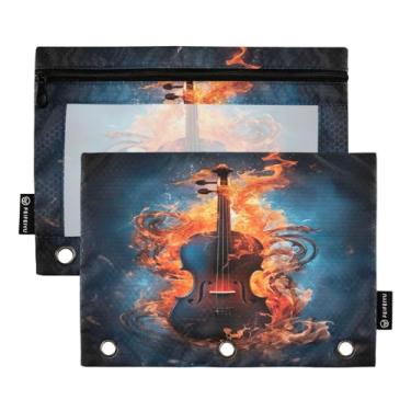 Imagem de Wassud Fire and Flames Pacote com 2 Pastas de Fichário com 3 Furos, Pasta Organizadora de Fichários para Casa, Escritório