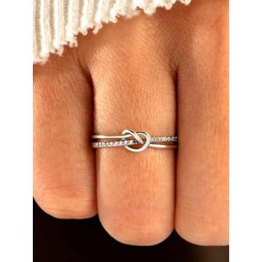 Imagem de Anéis de ouro grossos para mulheres Moissanite empilháveis anéis de noivado casamento promessa joias presentes, Medium, Latão, Sem pedra preciosa