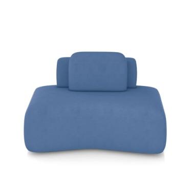 Imagem de Sofá Ilha Sala de Estar Dakota 174cm Modulado Encosto Almofada Solta Veludo Azul G33 - Gran Belo