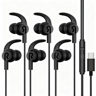 Imagem de Pacote com 3 fones de ouvido profissionais com fio tipo C para iPhone 17/16/15 Pro Max, USB-C com microfone e função de volume ajustável, compatível com iPhone 16/15 Pro/iPad/Galaxy S23/S22/S21/S20