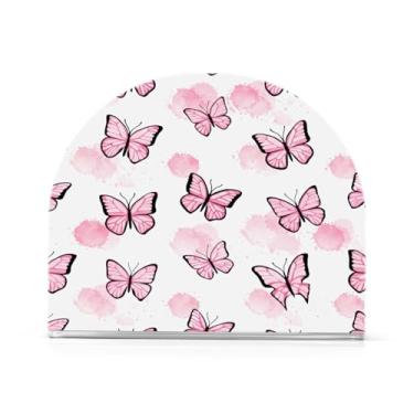 Imagem de Qilmy Porta-guardanapos de acrílico de borboleta fofa, porta-guardanapos para mesas cozinha restaurante decoração de casa, suporte decorativo moderno para guardanapos de coquetel de papel de jantar