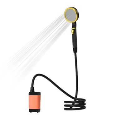 Imagem de Mingzhe Chuveiro Portátil para Camping, Bateria Recarregável de 7800mAh, Display Digital e 2 Modos, Chuveiro Portátil Elétrico para Camping, para Camping e Caminhada, Com Material (Laranja)