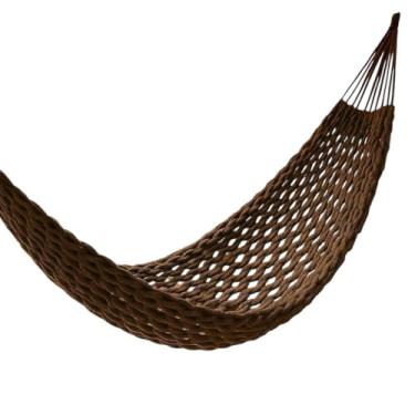 Imagem de Rede De Dormir Casal Descanso Trançada Em Algodão (Rede Trançada Marrom)