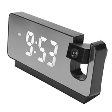 Imagem de Naroote Despertador de Projeção Tela LED de Alta Definição Relógio Projetável para Estudo de Quarto de Escritório Em Casa, Fonte de Alimentação USB para Gerenciamento de Tempo (Preto)