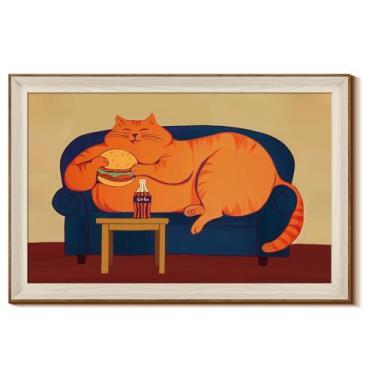 Imagem de InSimSea Arte de parede vintage emoldurada grande para sala de estar, decoração de arte de parede em tela grande impressão de imagem de pintura animal, arte em tela para quarto, decoração de quarto