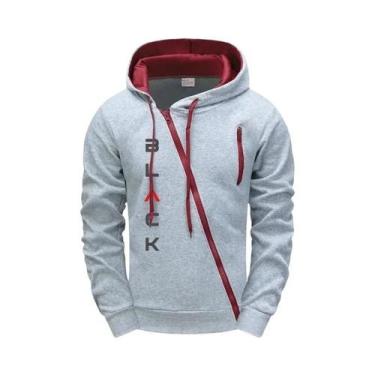 Imagem de Conjunto De Moletom Masculino Preto Com Jaqueta Com Zíper E Calças Jog