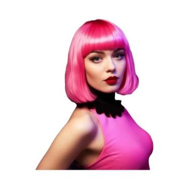 Imagem de Peruca Curta Rosa Pink De 10 Polegadas Unissex Para Fantasia De Cospla