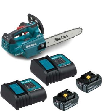 Imagem de Motosserra A Bateria 5ah 18v + 18v Makita Duc306z + 2 Carregadores