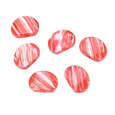 Imagem de Acouto Botões de Afinação de Guitarra, 6 Unidades, Cabeças de Máquina de Afinação, Botões Acrílicos, Guitarra Acústica e Clássica (Padrão oval de pedra vermelha escura)