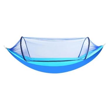 Imagem de WYNSJDBB Rede grande para acampamento com rede para 2 pessoas redes leves para atividades ao ar livre, mochila, quintal, caminhadas, viagem, praia, rede, cadeira, quintal, exterior, 260 x 140 cm, azul
