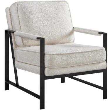 Imagem de Poltrona Yaheetech Teddy Boucle Fabric Retro Leisure Ivory