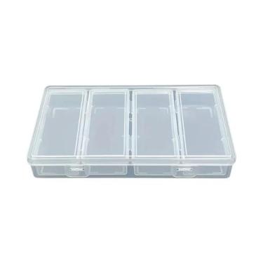 Imagem de Caixa Organizadora De Plástico Transparente Com 4 Divisores Ajustáveis