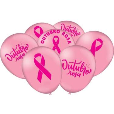 Imagem de Bexiga Balões Tema Nº 9 Outubro Rosa Mulheres - 25 unid - Festcolor