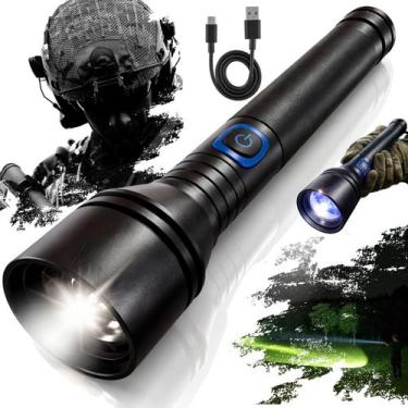 Imagem de Lanterna Tática Led Recarregável Militar Zoom 2000m - Genérico