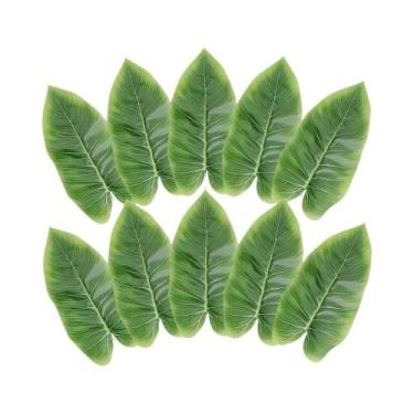 Imagem de Ramos De Folha De Banana Artificial Verde 10pcs Para Decoração De Casa