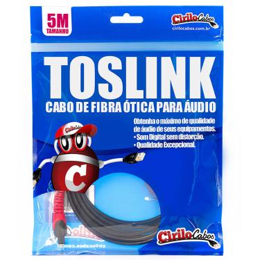 Imagem de Cabo Óptico Digital Toslink - 5 Metros - Cirilo Cabos