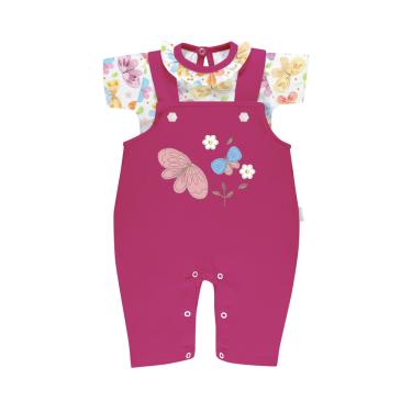 Imagem de Conjunto Bebê Butterfly Jardineira Longa com Body - Batistela Baby