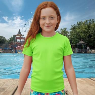 Imagem de Camisa Térmica Infantil Menina Manga Curta Proteção Solar Segunda Pele