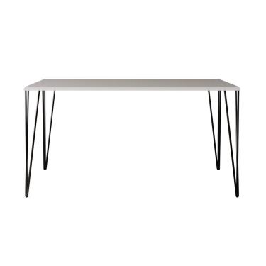 Imagem de Mesa Elen Tampo Retangular 150 X 90 Cm De Madeira Branco Asturias - Cor: Branco