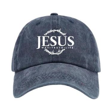 Imagem de Boné De Beisebol Unissex Ajustável Com Coroa De Jesus, Estilo Urbano P