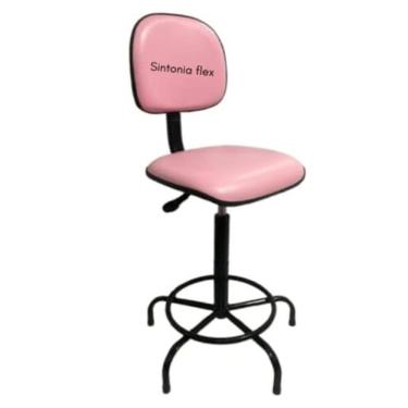 Imagem de Cadeira caixa alta apoio de pé base fixa corano rosa bebe