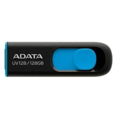 Imagem de Pen Drive 128GB Adata AUV128, USB 3.2, Preto e Azul - AUV128-128G-RBE-Unissex
