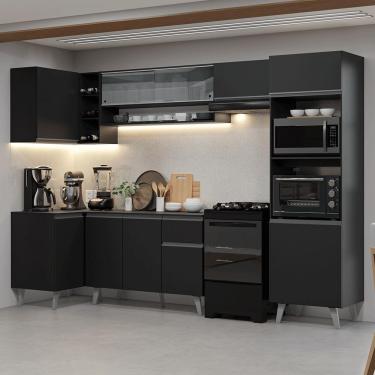 Imagem de Armário de Cozinha Completa de Canto 385 cm Preto Nice Madesa 04
