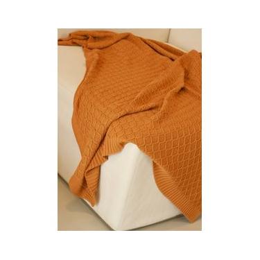 Imagem de Manta Tricot Entrelace - Cor: Curry Amarelo