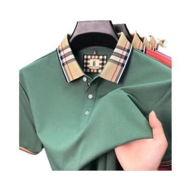 Imagem de Camisa Polo Masculina De Manga Curta Em Cor Sólida, Algodão Mercerizad