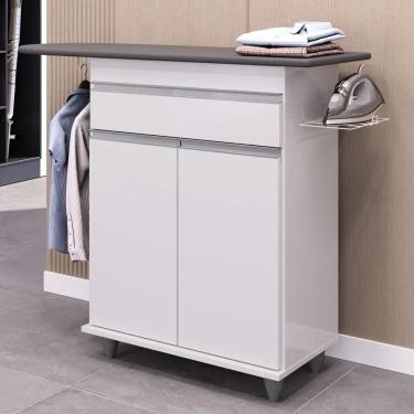 Imagem de Tábua De Passar Com Balcão 2 Portas 1 Gaveta Larissa Branco - Lumil