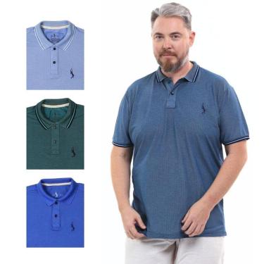 Imagem de Kit 4 Camisa Polo Plus Masculina Dia a Dia-Masculino