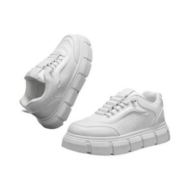 Imagem de Tênis Casual Masculino Retrô De Couro De Luxo Respirável Feito À Mão P