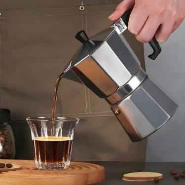 Imagem de Cafeteira Italiana em Aço Inox 3 Xícaras Moka Tradicional para Café Ex