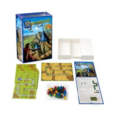 Imagem de Jogo De Estratégia Medieval Carcassonne, Jogo De Tabuleiro Com 48 Peça