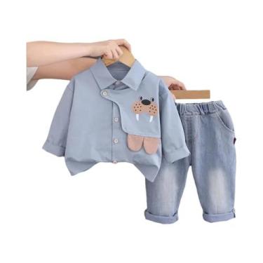 Imagem de Conjunto De Primavera Para Bebês Meninos, 2 Peças, Gola Com Lapela, Ca