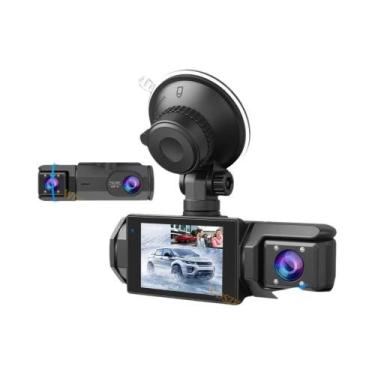 Imagem de Câmera Veicular WiFi 1080P Com 3 Lentes, Visão Dianteira E Traseira, V