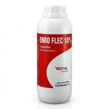 Imagem de Kit 2 Enro Flec 10% 1 Litro Enrofloxacino Oral Vansil