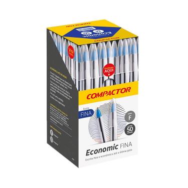 Imagem de Caneta Esferográfica Compactor Top2000 Ponta Média Azul com 100 Unidades