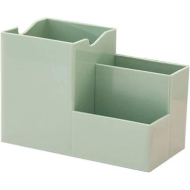 Imagem de Organizador de armazenamento de armazenamento, suporte de mesa de organizador multifuncional, recipiente de armazenamento de armazenamento, ferramentas de maquiagem, rack, escola, mesa de escritório, organizador (Verde)