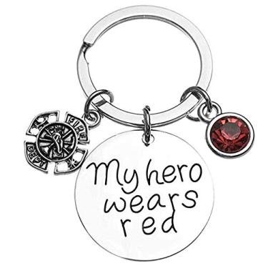 Imagem de Chaveiro Infinity Collection Firefighter, My Hero Wears joia vermelha presente para esposa bombeira, namorada, mãe, filha - joia da esposa bombeiro