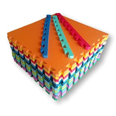 Imagem de Kit 8 Tatames Tapetes EVA 50x50x4cm 40mm Infantil Academia Ginastica