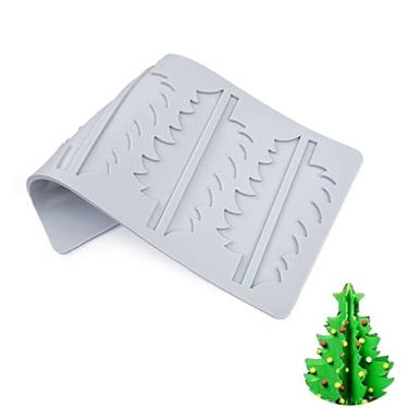Imagem de Tapete de renda de árvore de Natal molde de chifres de alce de floco de neve para festa de aniversário de Natal DIY ferramentas de decoração de bolo molde de cozimento de chocolate e açúcar (Xmas