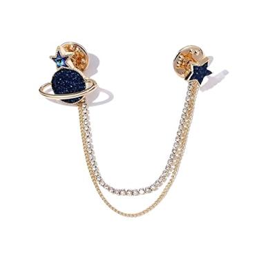Imagem de KIZQYN Broche feminino planeta criativo broche de colar feminino pino de agulha fixação roupas acessórios de terno acessório de fantasia
