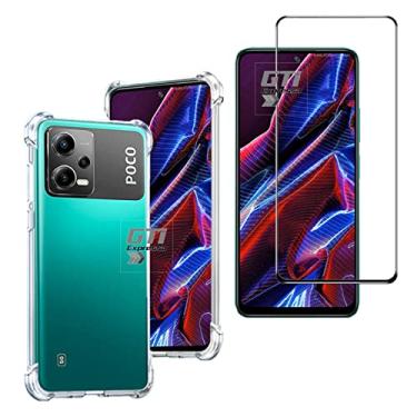 Imagem de Kit Capa Anti Impacto e Película De Vidro 3D 9D Compatível Com Poco X5 5G
