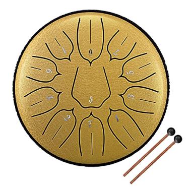 Imagem de Chusui Tambor de língua de aço de 11 tons de 6 polegadas D-Key Hand Pan Drums com baquetas instrumentos musicais de percussão